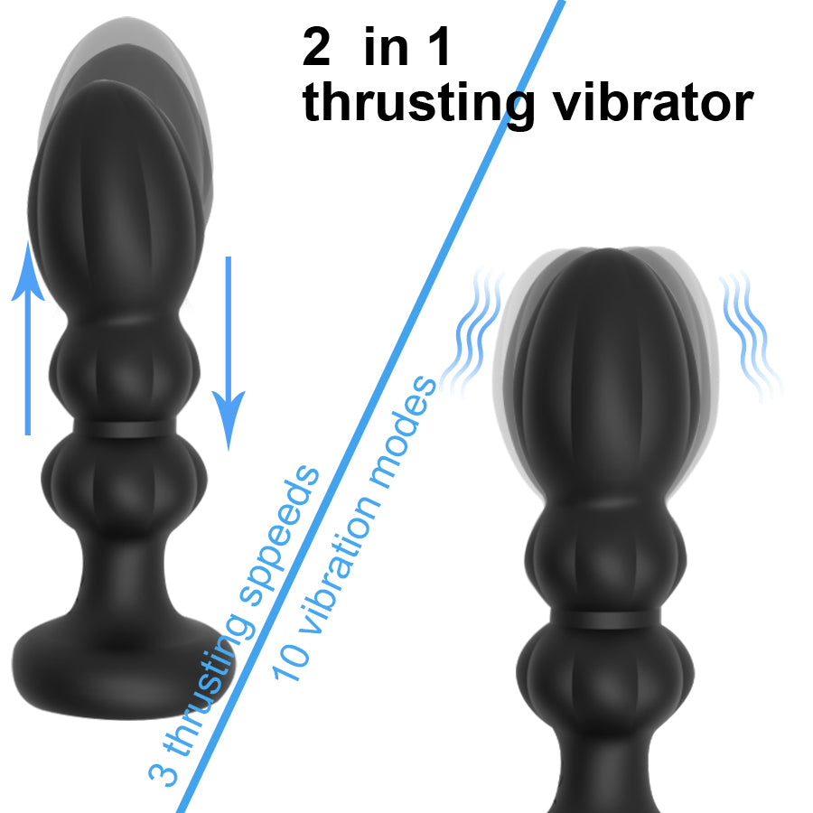 Plug Anal Vibrador con Empuje + Control Remoto MELO (2 en 1)