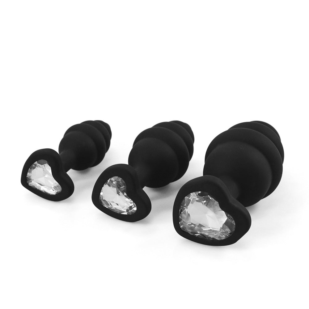 Kit de Plugs Anales de Silicona – Set x3 con Base Decorativa