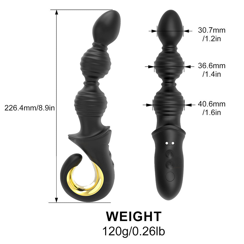 Plug Anal Inflable con Cuentas y 10 Modos de Vibración