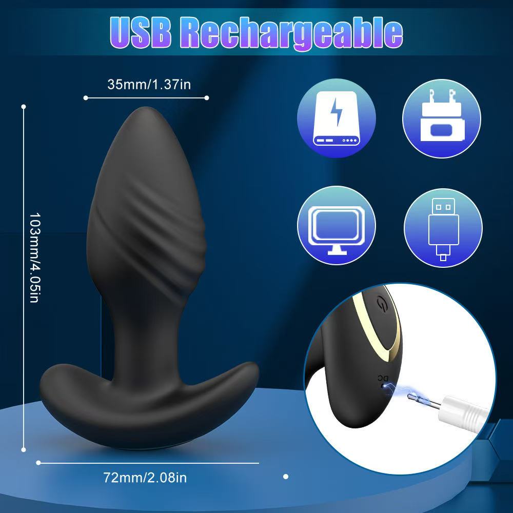 Vibrador Anal Rotatorio 360° con Control por App — Sumergible