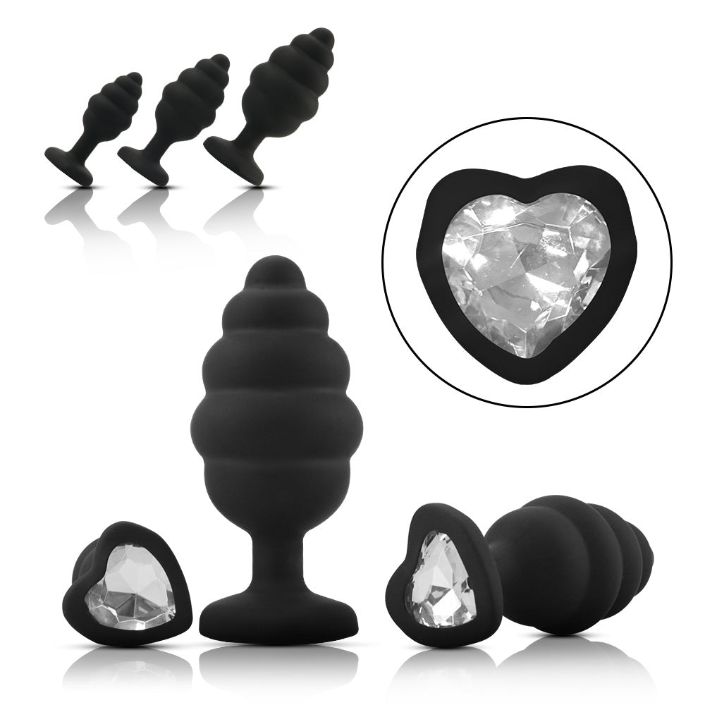 Kit de Plugs Anales de Silicona – Set x3 con Base Decorativa