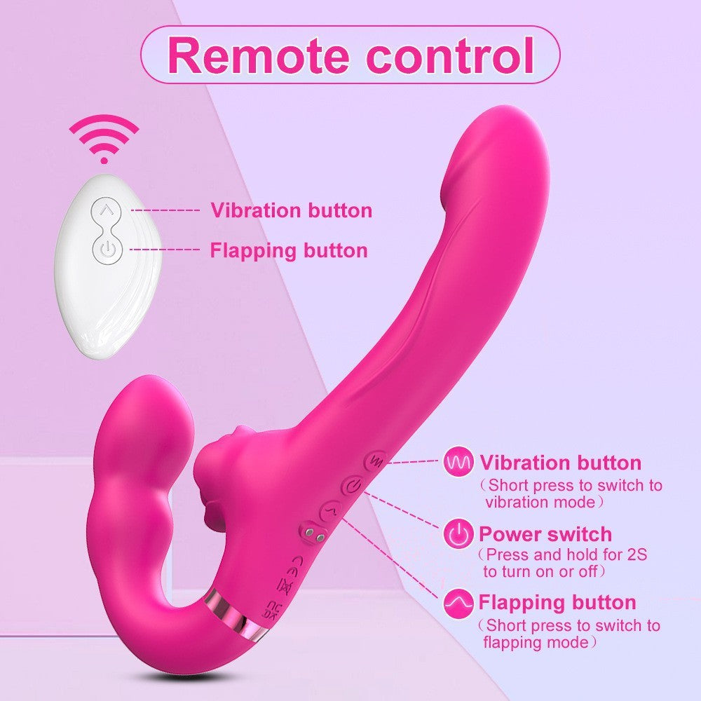 Vibrador Doble Cabezal Triple Estimulación Punto G y Clítoris con Control Remoto