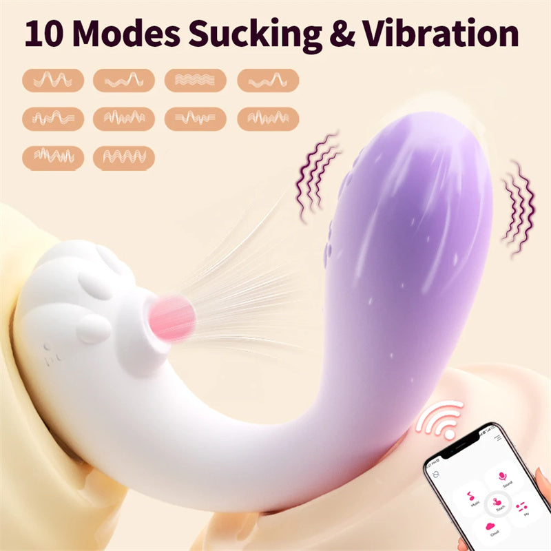 Vibrador Succionador Dual – Estimulación Interna y Clitorial