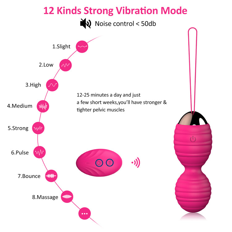 Bola Kegel Vibradora con Control Remoto  12 Modos de Vibracion