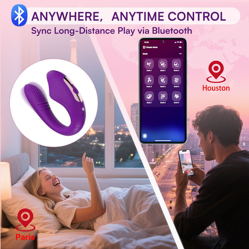 Vibrador Tipo U con Control APP  Succión y Vibración Dual