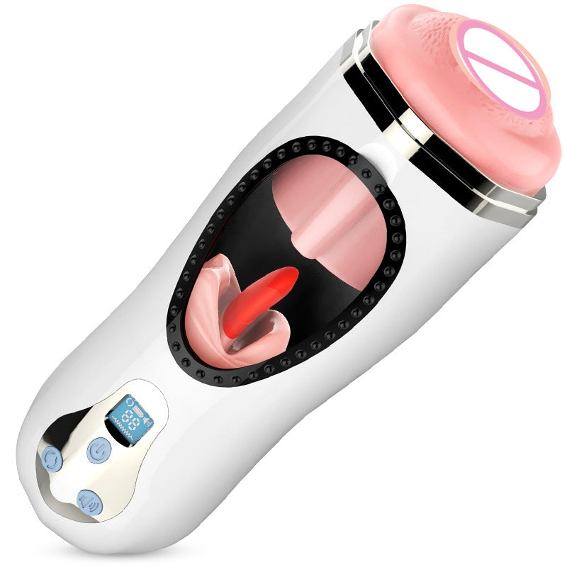 Masturbador Masculino Automático Claire 4 en 1 con Vibración, Calentamiento y Sonido de gemido  Integrado
