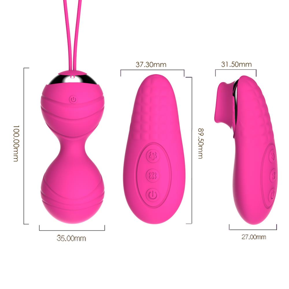 Bola Kegel Vibradoras con Control Remoto — Doble Vibración, 10 Modos