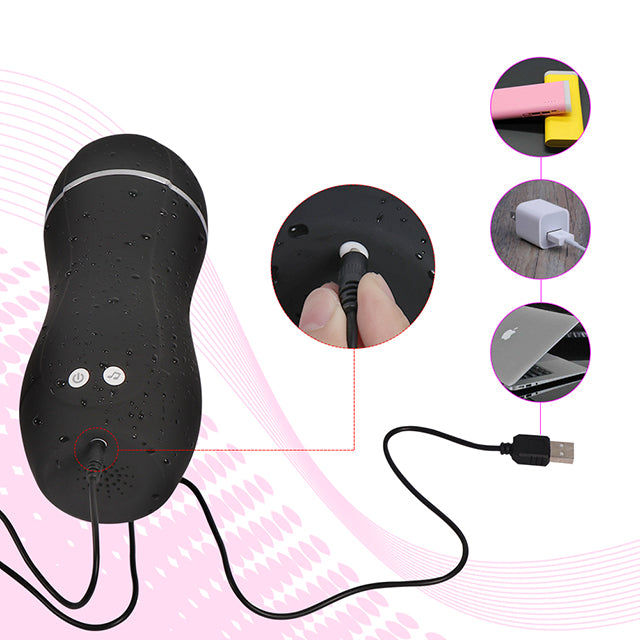 Shequi Masturbador Masculino con Vibración y Gemidos Integrados – Recargable USB