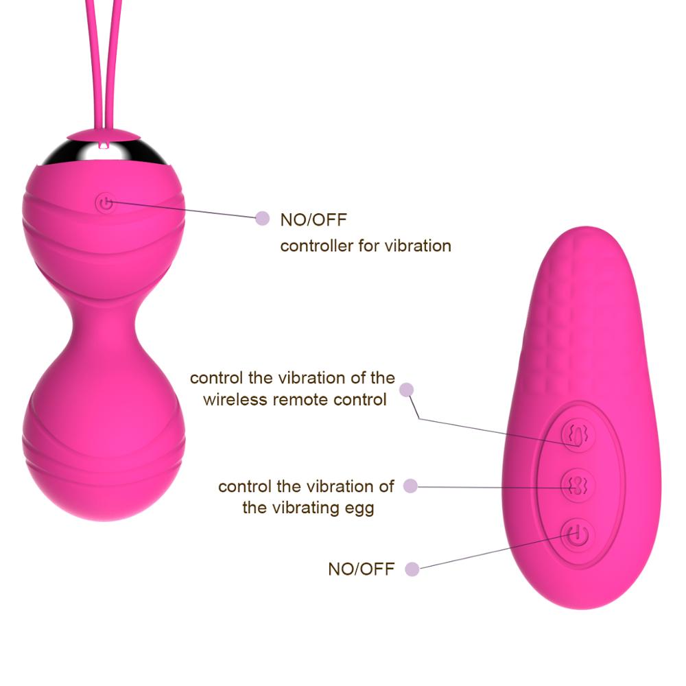 Bola Kegel Vibradoras con Control Remoto — Doble Vibración, 10 Modos