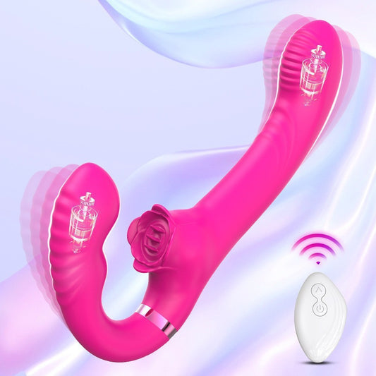 Vibrador Doble Cabezal Triple Estimulación Punto G y Clítoris con Control Remoto