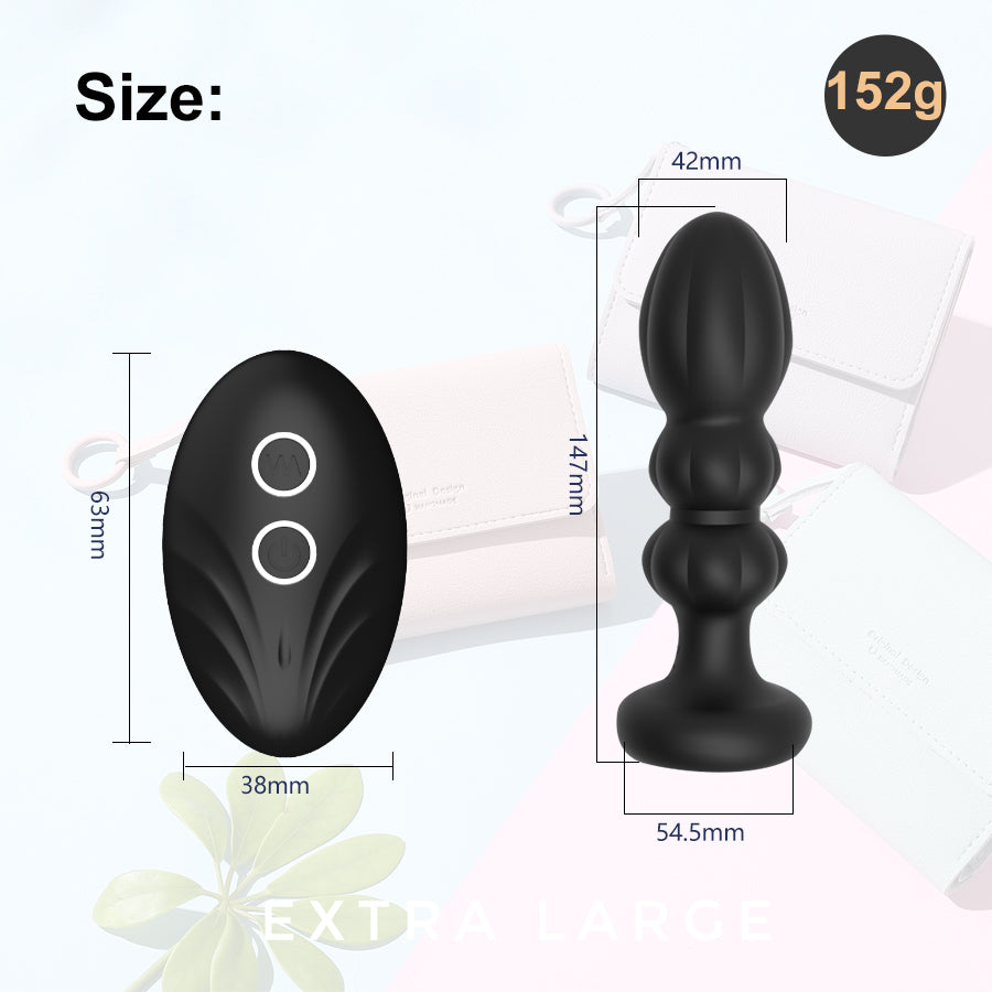 Plug Anal Vibrador con Empuje + Control Remoto MELO (2 en 1)