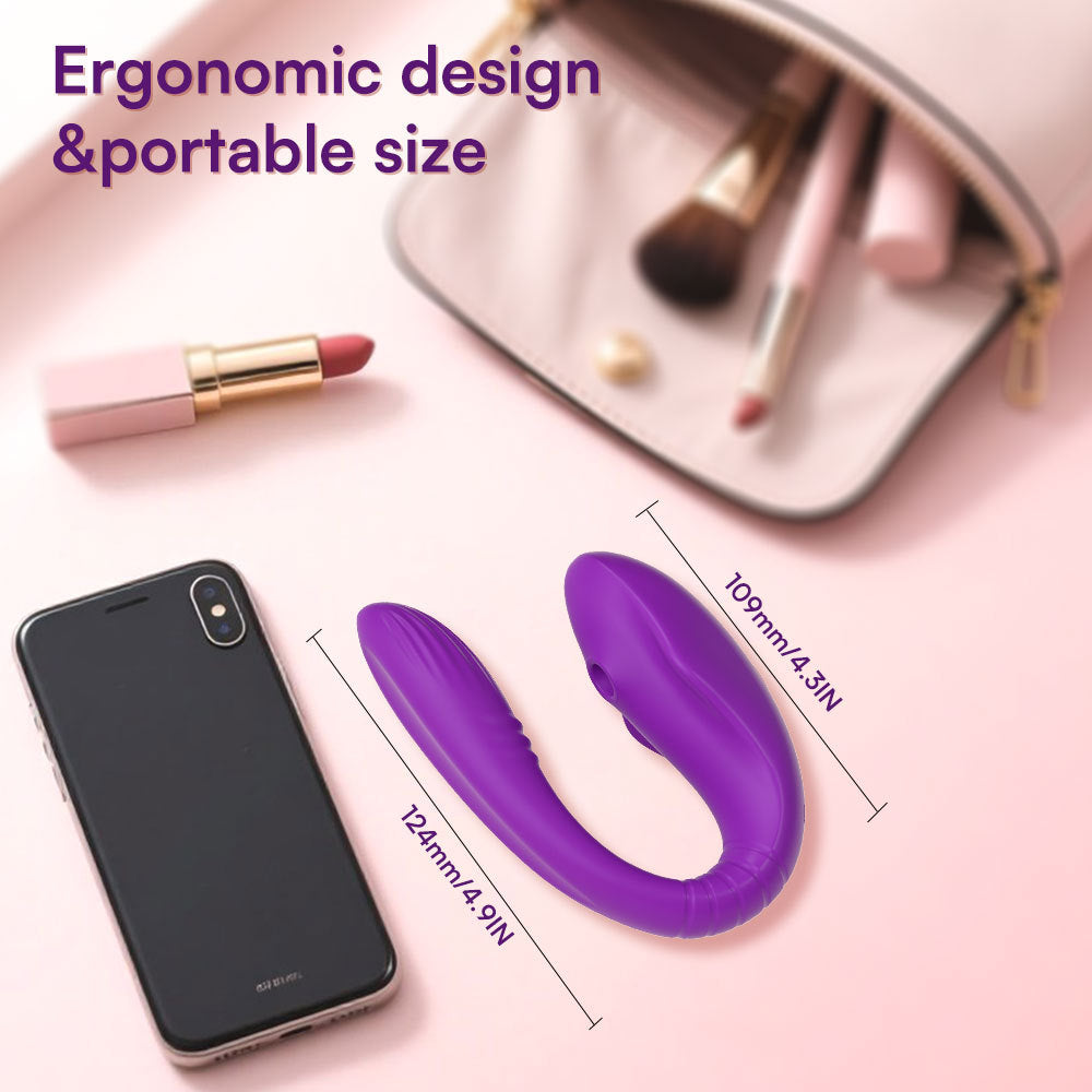 Vibrador Tipo U con Control APP  Succión y Vibración Dual