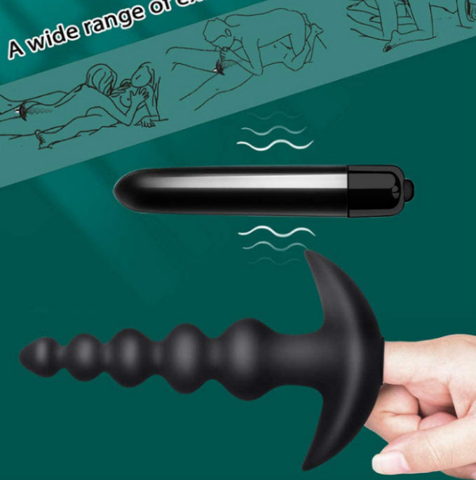 Plug Anal Vibrador con Cuentas Progresivas — Vibración Intensa · Diseño Ergonómico y Sumergible