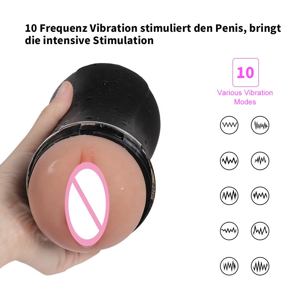 Shequi Masturbador Masculino con Vibración y Gemidos Integrados – Recargable USB