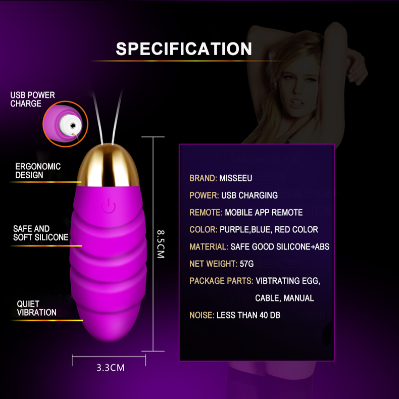 Huevo Vibrador Inteligente con Control por App 10 Modos de Vibración