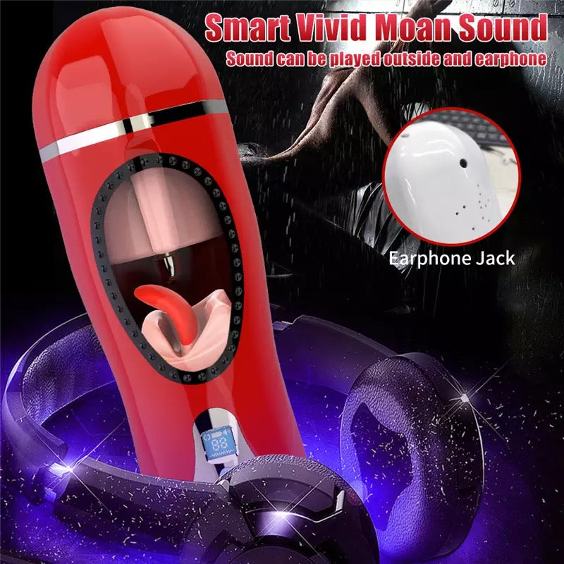 Masturbador Masculino Automático Claire 4 en 1 con Vibración, Calentamiento y Sonido de gemido  Integrado