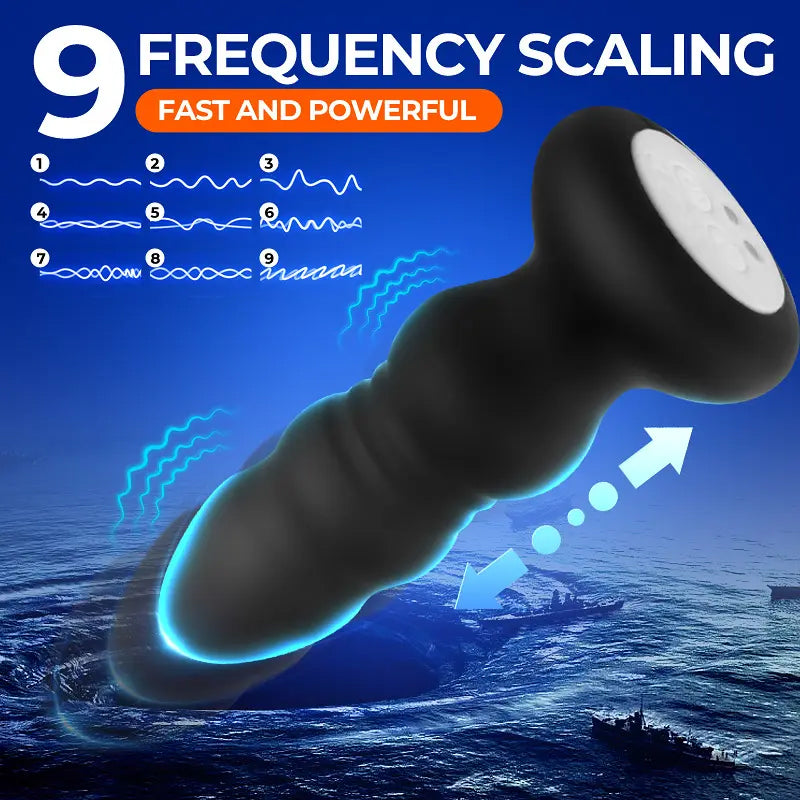 Plug Anal Vibrador con Empuje + Control Remoto y Luces LED (2 en 1)