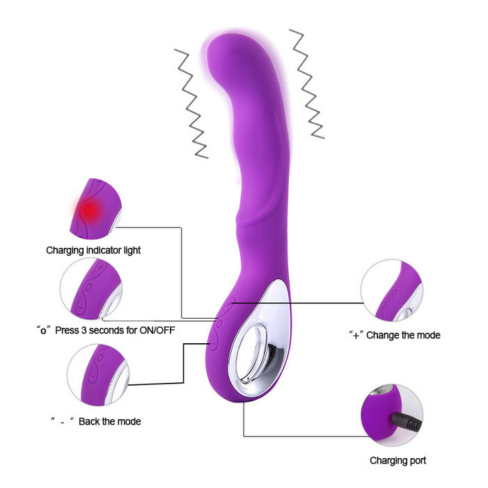 Vibrador Punto G de Silicona Recargable USB — 10 Modos de Vibración