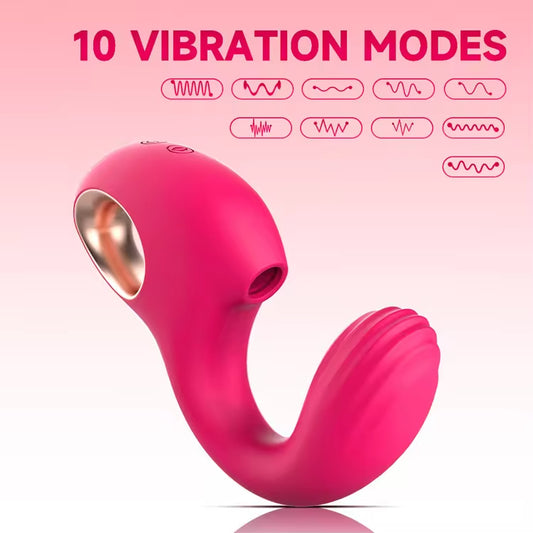 Vibrador de Succión + Punto G - 10 Modos Silicona Médica  100% Impermeable