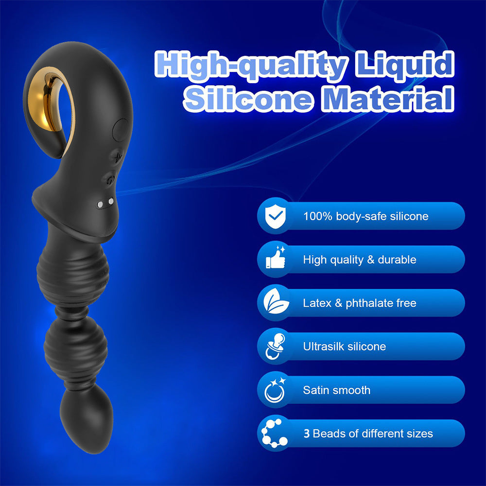 Plug Anal Inflable con Cuentas y 10 Modos de Vibración
