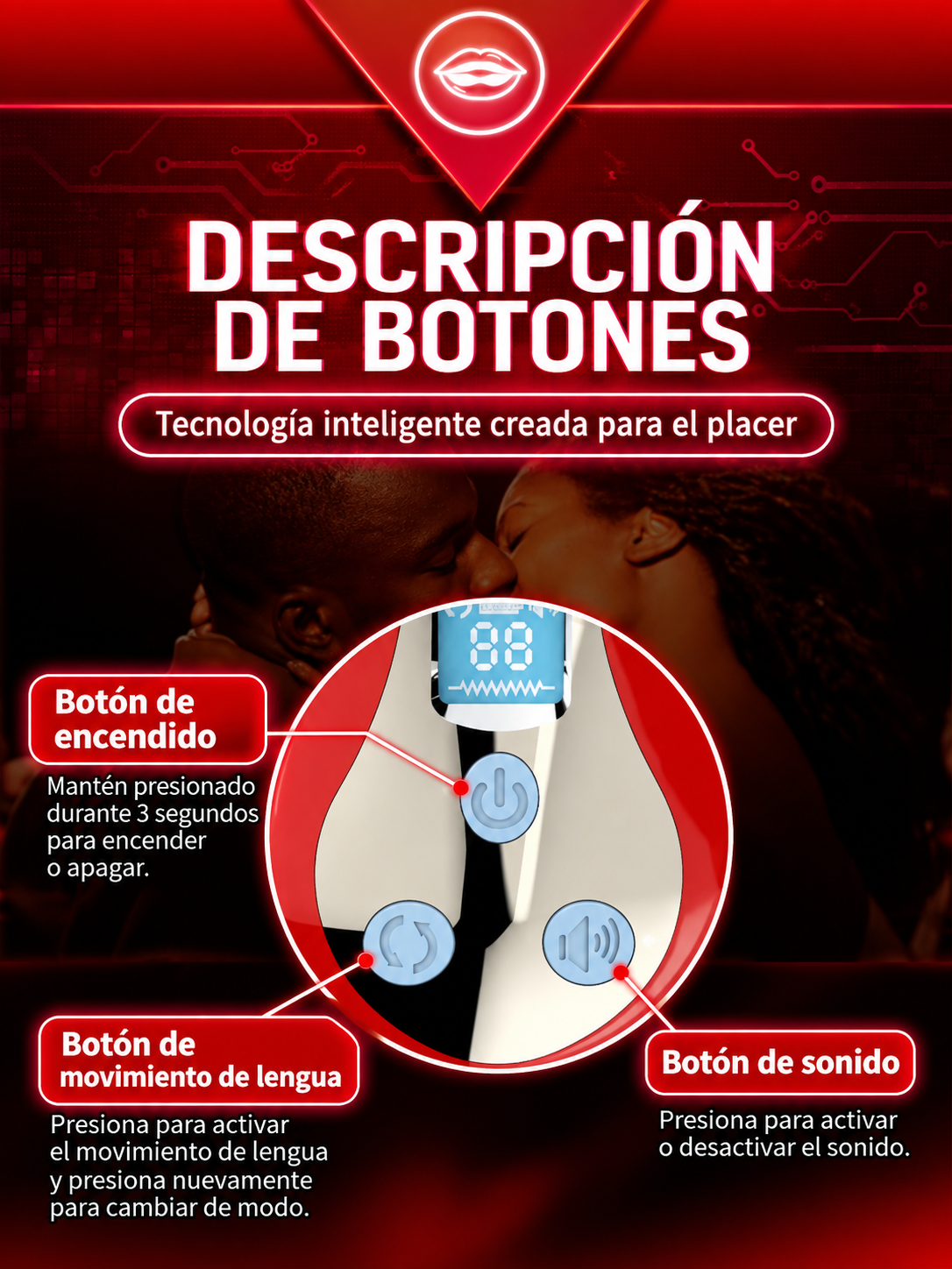 Masturbador Masculino Automático Claire 44en 1 con Lengua, Calor, Vibración y Sonido de gemido  Integrado