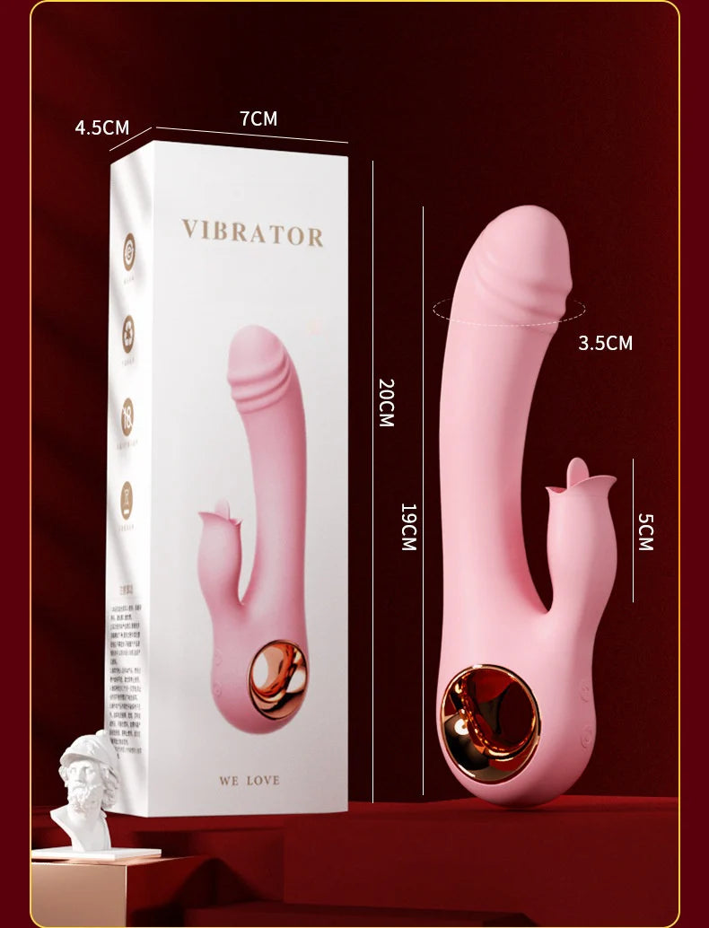 Vibrador Dual Punto G con Estimulación Externa y Función Calor