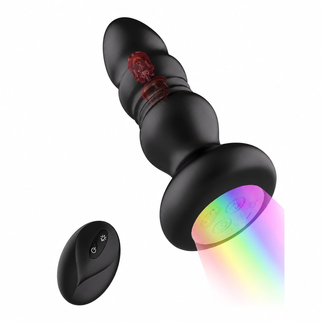 Plug Anal Vibrador con Empuje + Control Remoto y Luces LED (2 en 1)