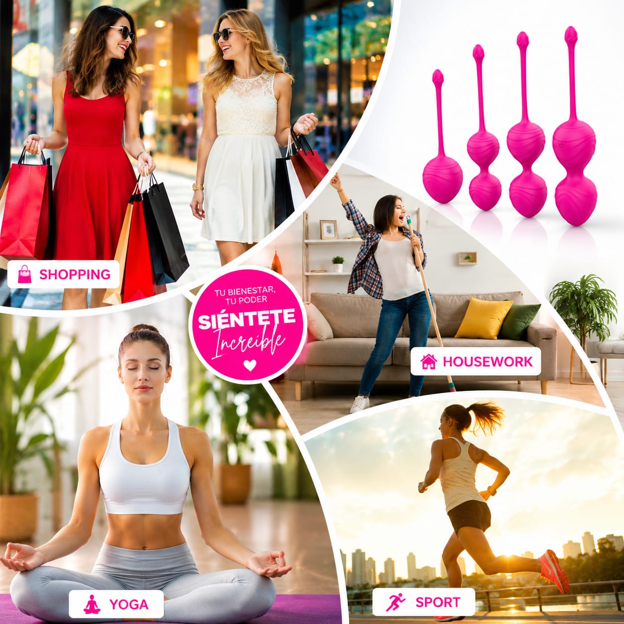 Set de Bolas de Kegel con Vibración y Control Remoto  Entrenamiento Progresivo
