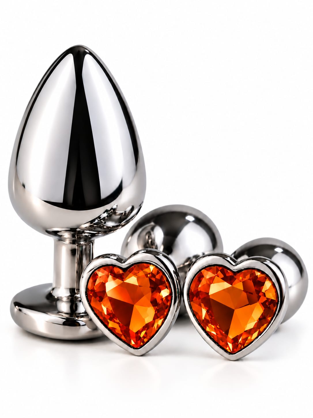 Plug Anal de Acero Quirúrgico con Joya en Forma de Corazón – 3 Tamaños