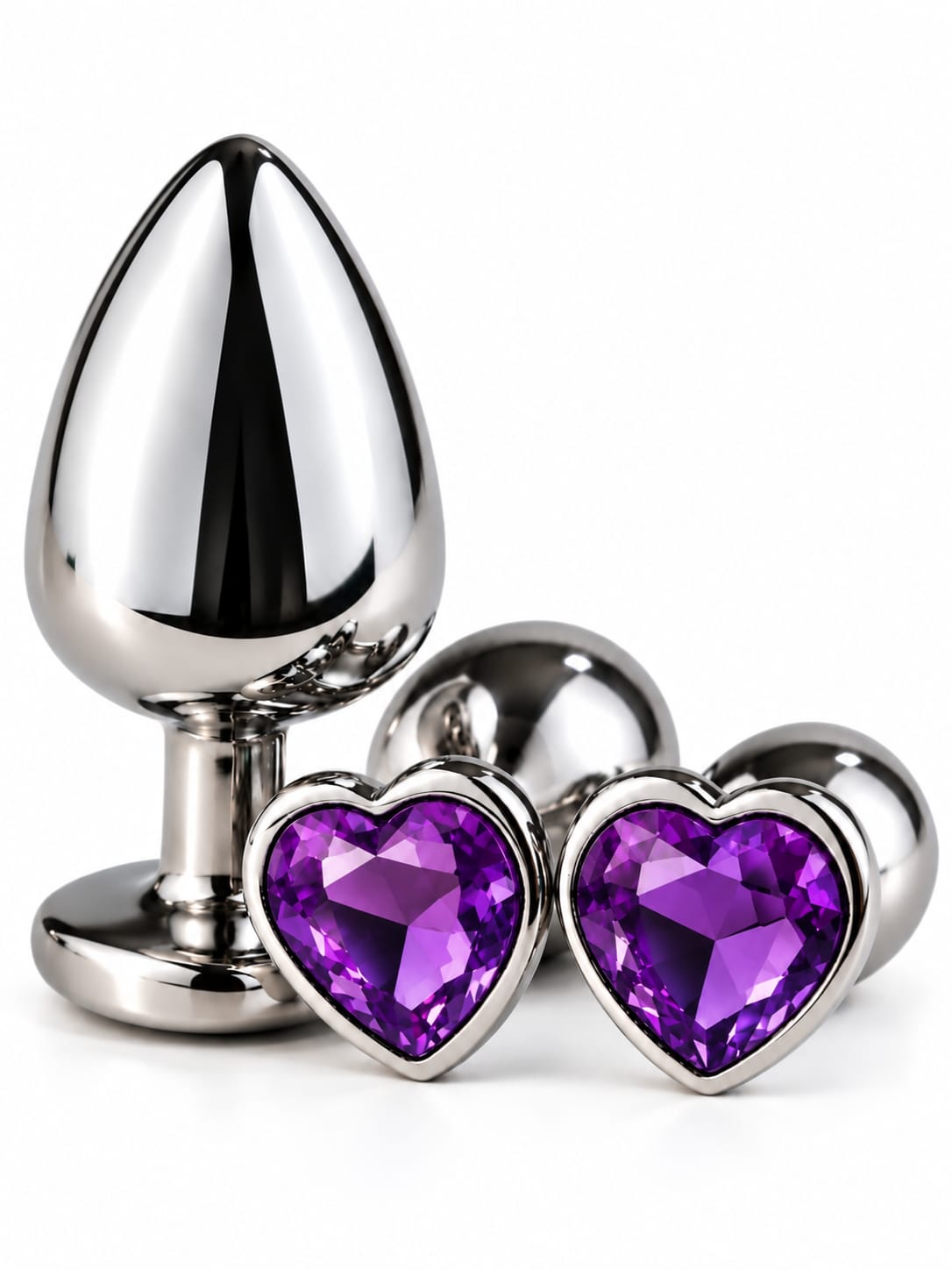 Plug Anal de Acero Quirúrgico con Joya en Forma de Corazón – 3 Tamaños