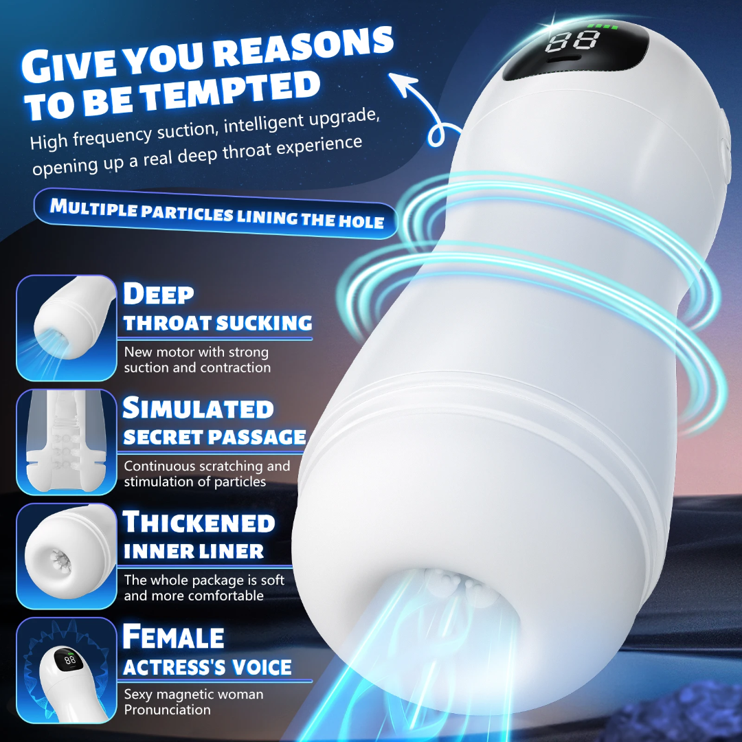 Masturbador Automático Angel 3 en 1 – Succión, Vibración y Gemidos