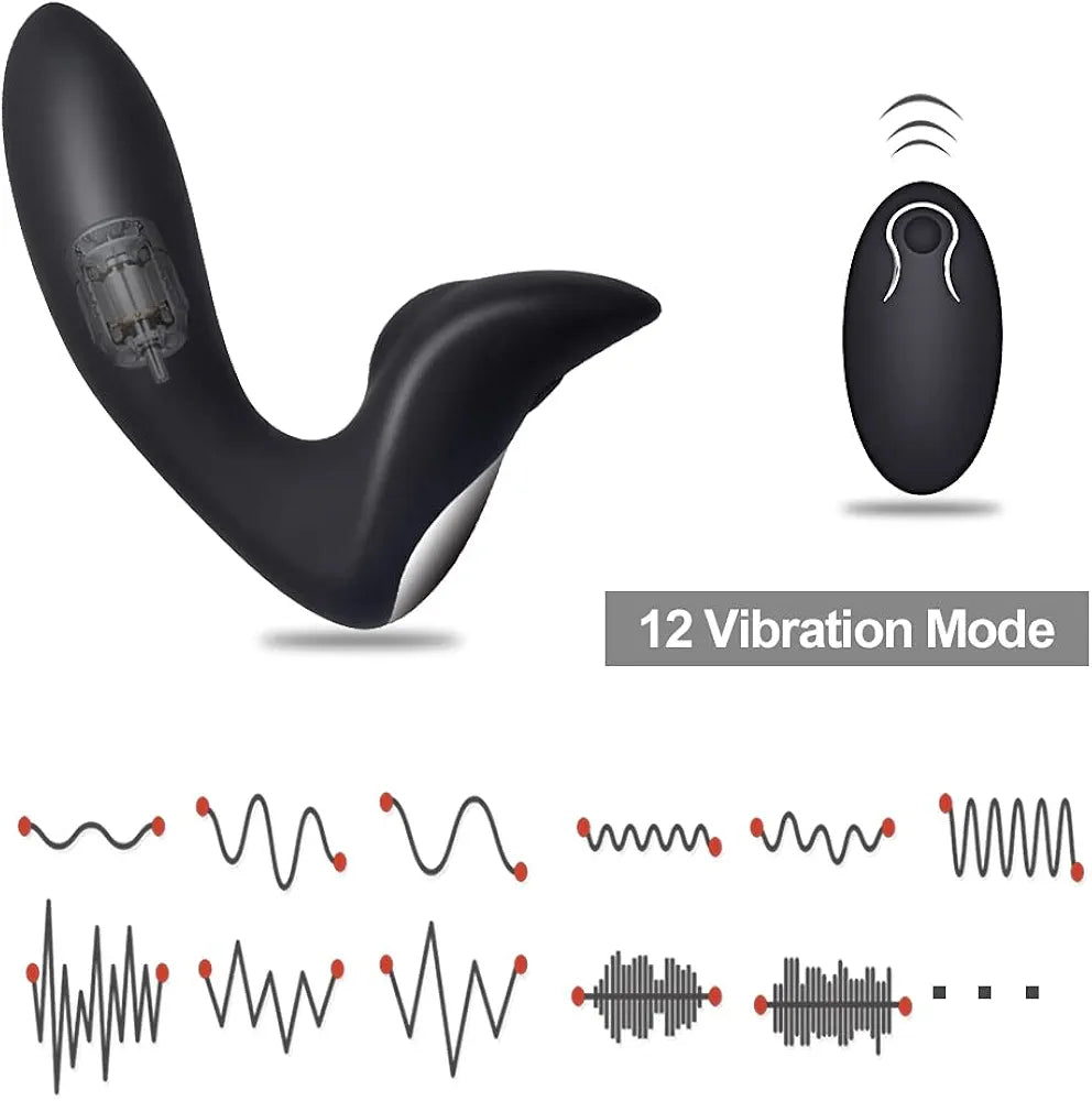Masajeador de Próstata Anal con Control Remoto y 12 Modos de Vibración