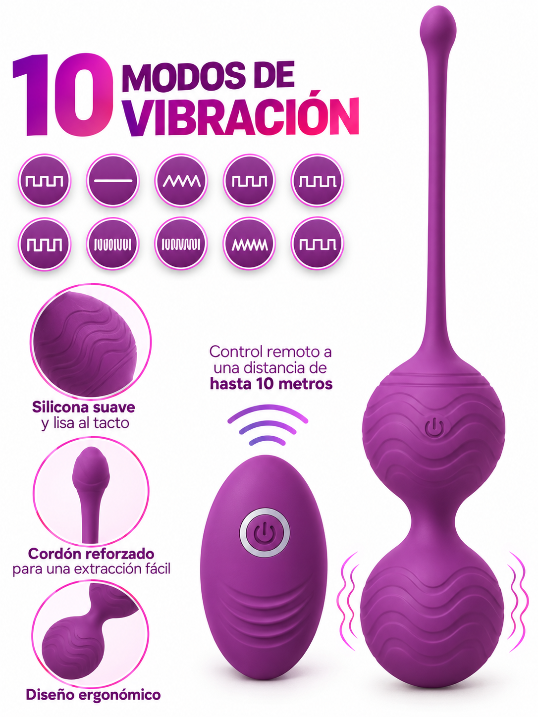 Set de Bolas de Kegel con Vibración y Control Remoto