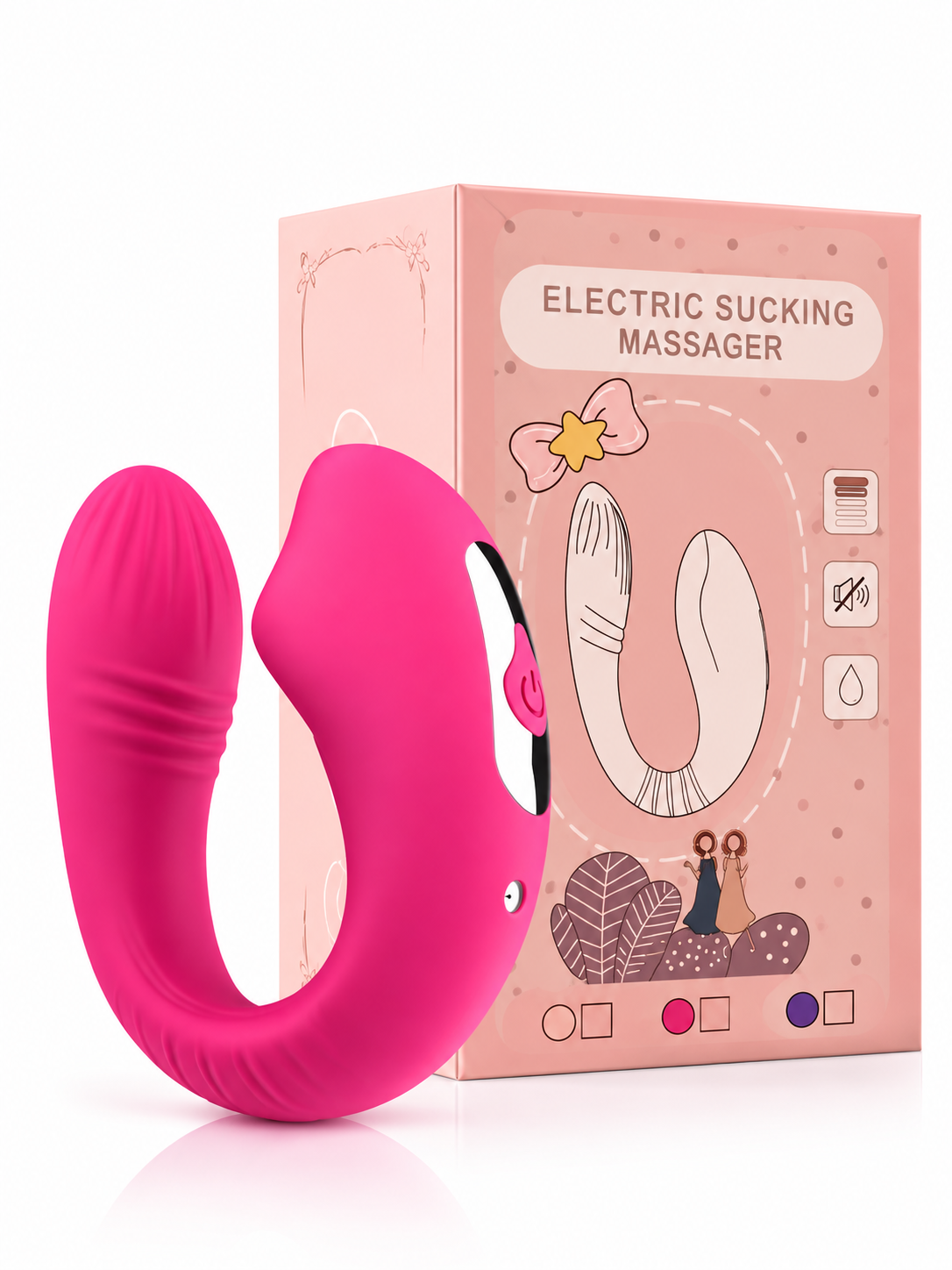 Vibrador en U con Succión Dual y Control Remoto