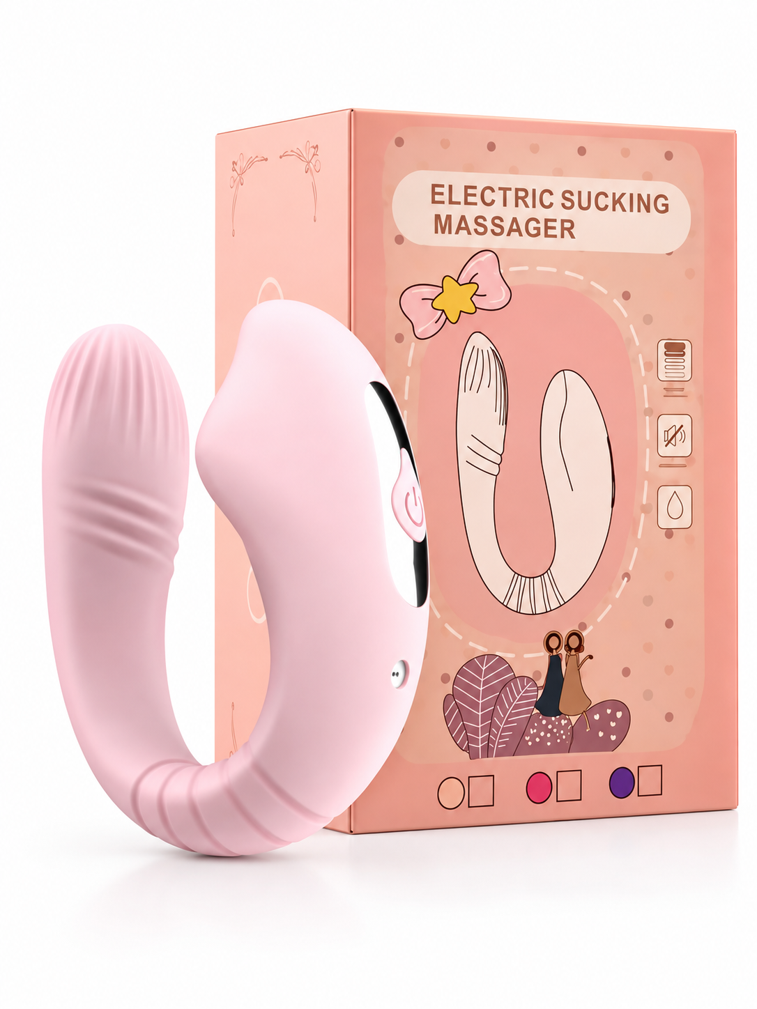 Vibrador en U con Succión Dual y Control Remoto