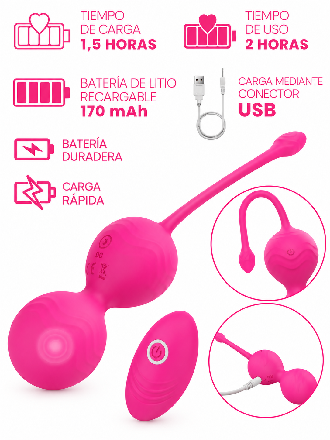 Set de Bolas de Kegel con Vibración y Control Remoto