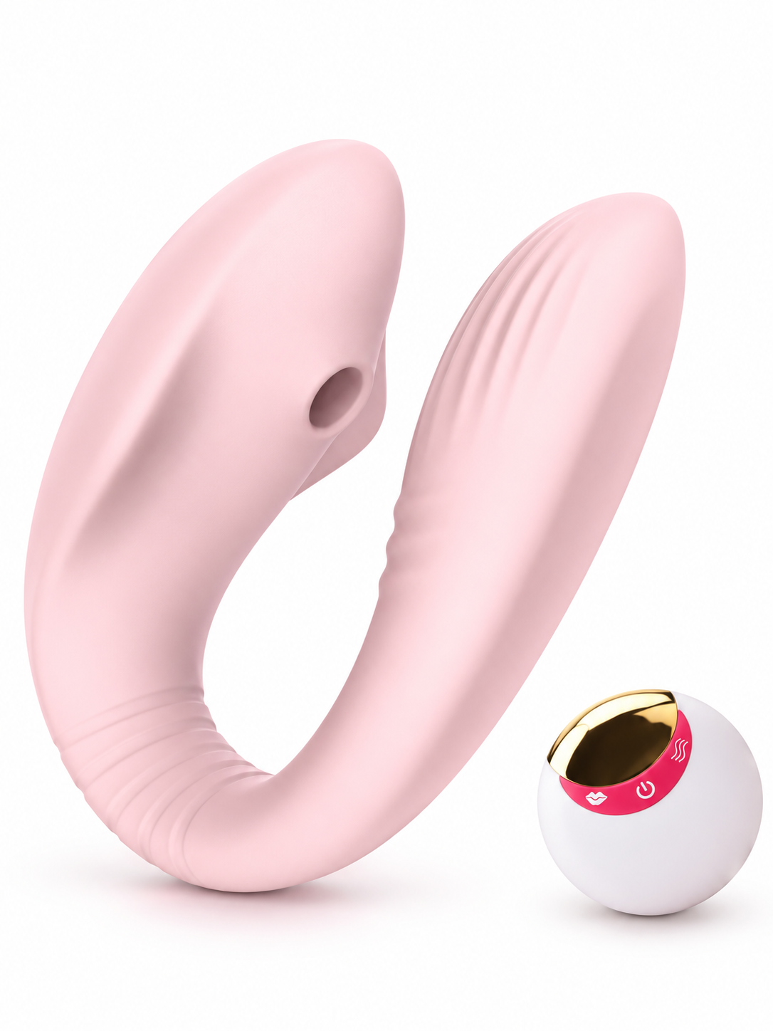 Vibrador en U con Succión Dual y Control Remoto