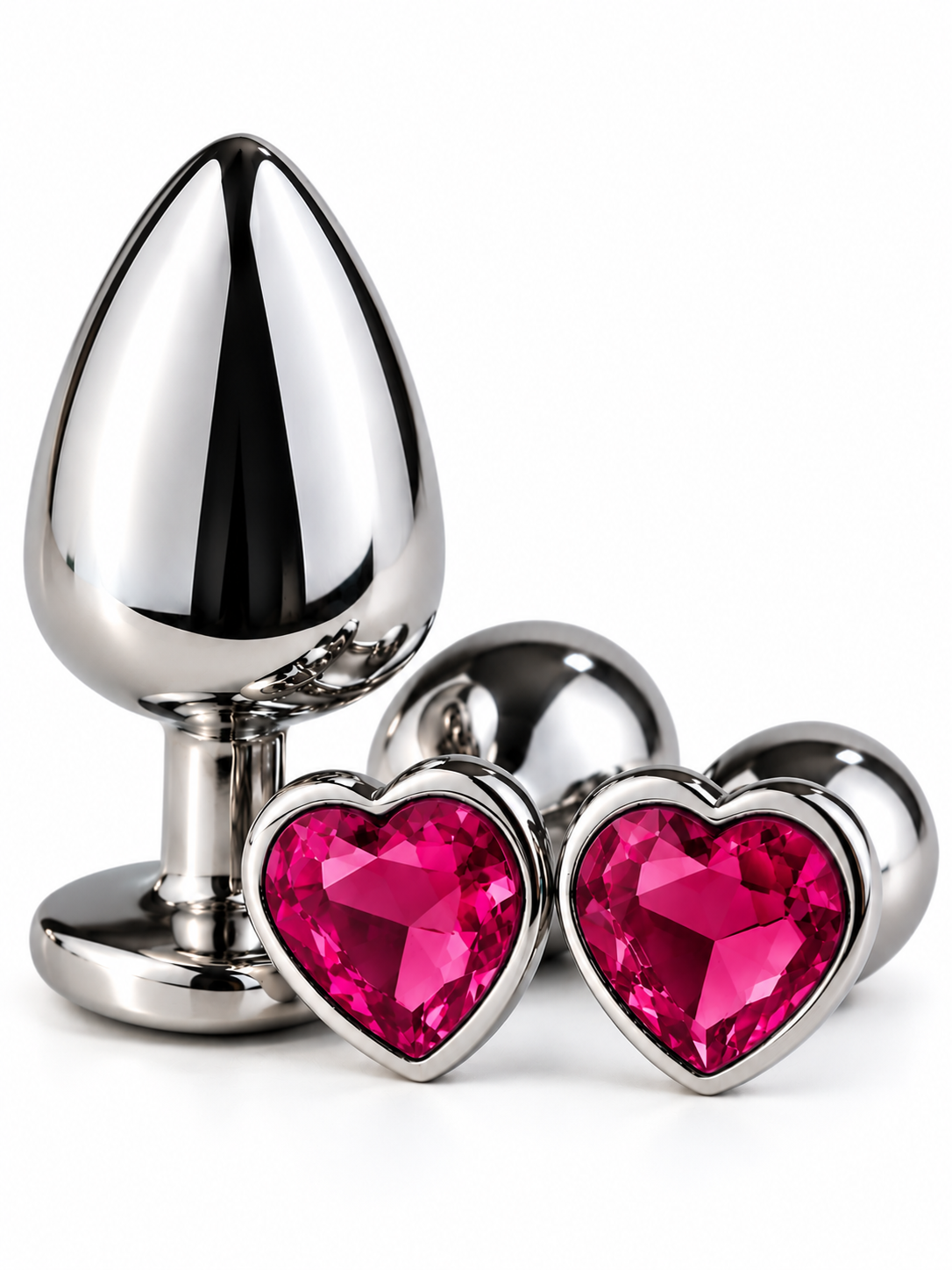Plug Anal de Acero Quirúrgico con Joya en Forma de Corazón – 3 Tamaños