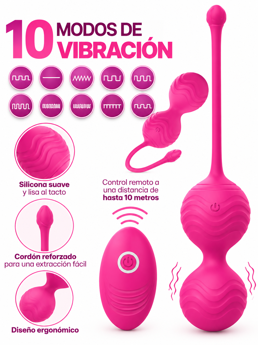 Set de Bolas de Kegel con Vibración y Control Remoto