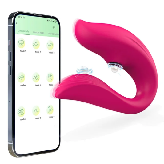 Vibrador Tipo U Doble Estimulación Clítoris y Punto G con Control por App