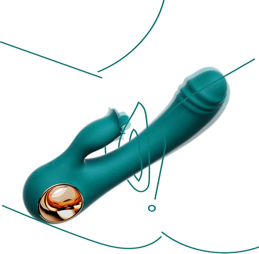 Vibrador Punto G con Calor y Estimulador de Clítoris 2 en 1