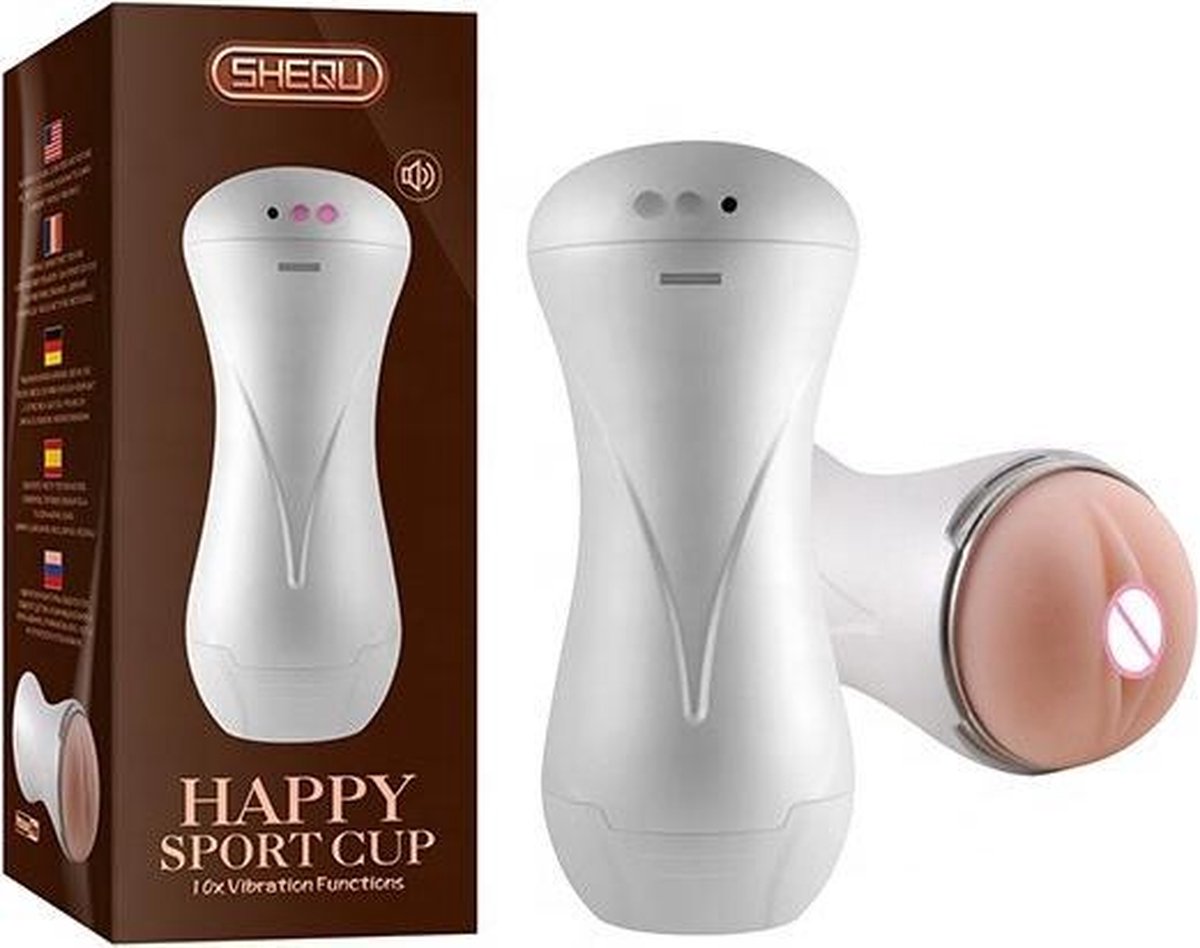 Shequ Masturbador Automático Masculino con Gemidos y 10 Modos de Vibración