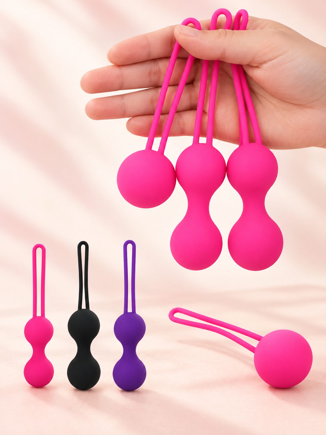 Set de Bolas Chinas de Silicona - Entrenamiento de Suelo Pélvico (3 Niveles Progresivos)