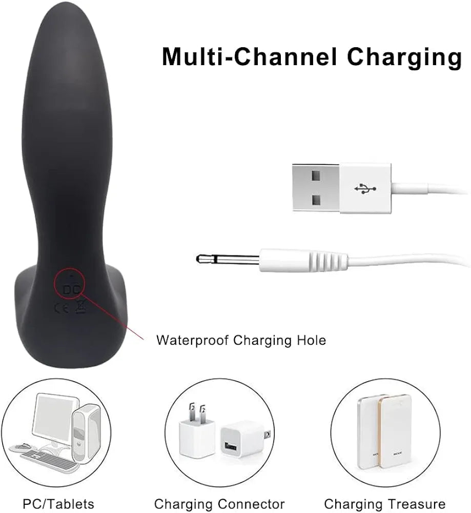 Masajeador de Próstata Anal con Control Remoto y 12 Modos de Vibración