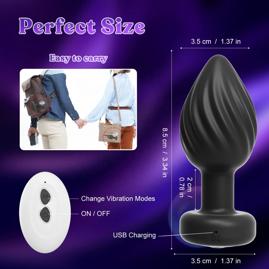 Plug Anal Vibrador con 10 Modos y Control Remoto