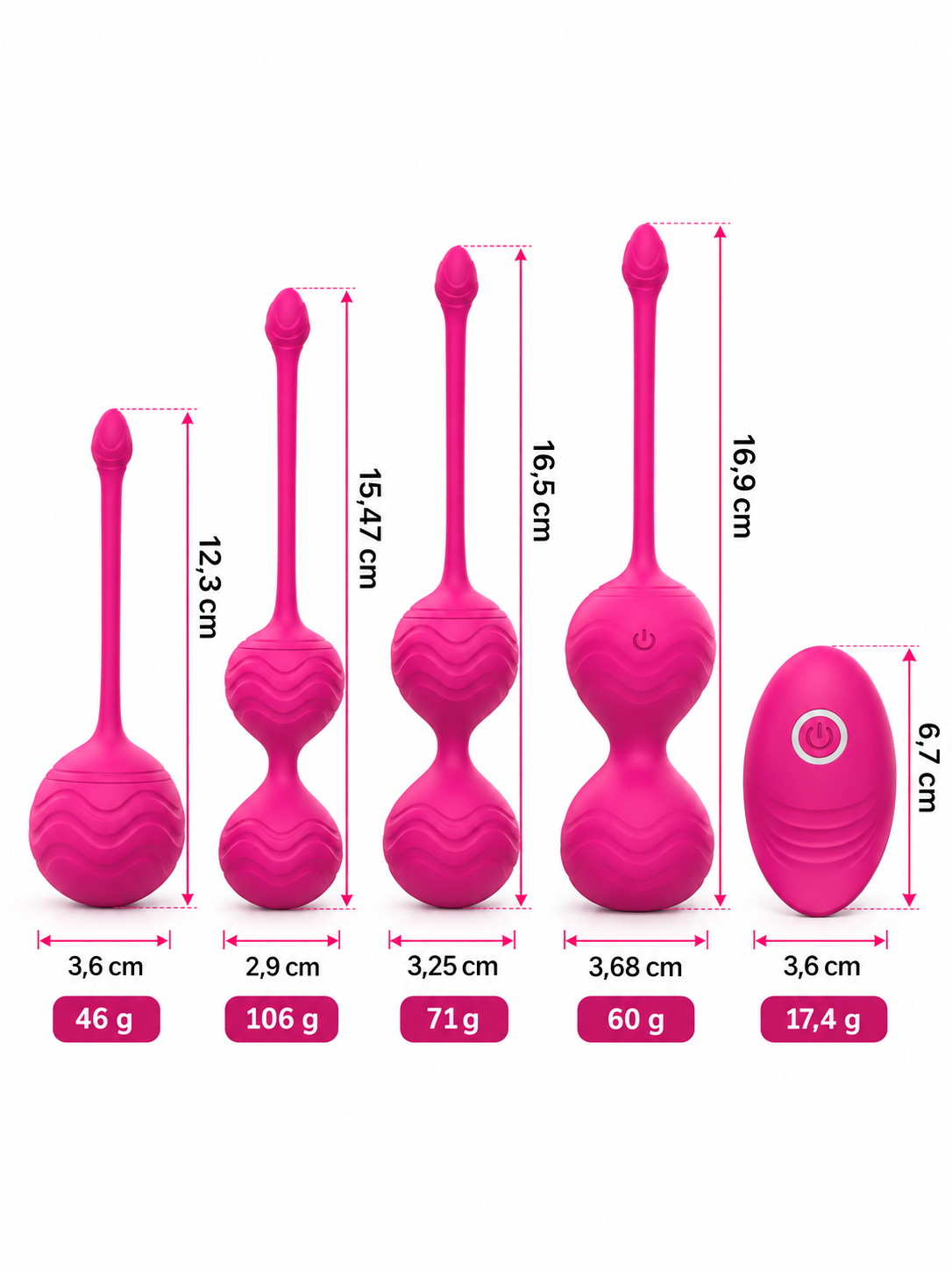 Set de Bolas de Kegel con Vibración y Control Remoto