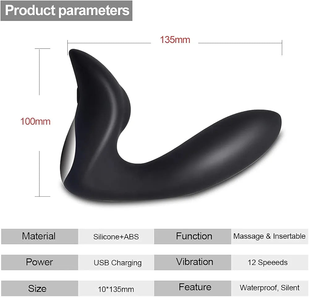 Masajeador de Próstata Anal con Control Remoto y 12 Modos de Vibración