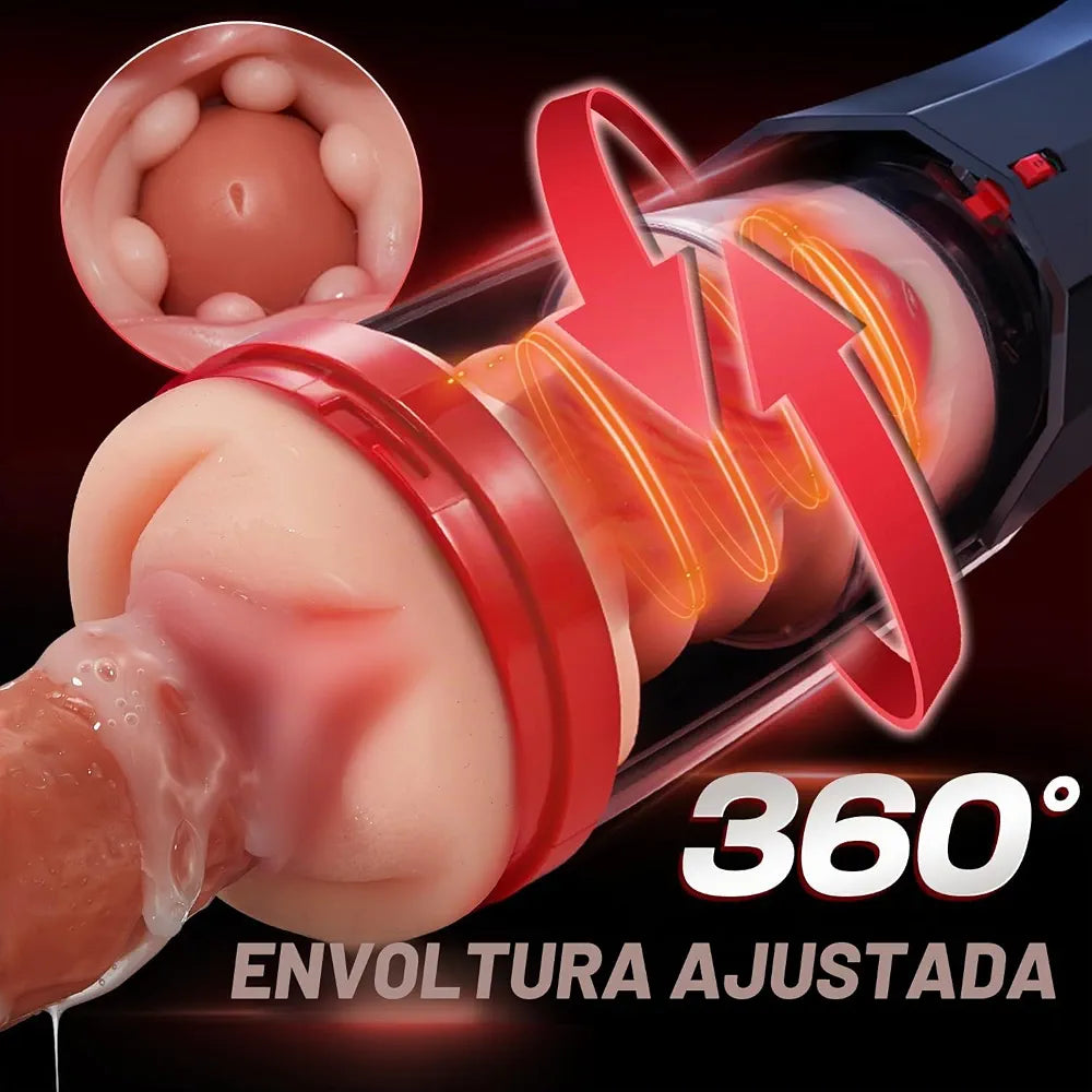 Masturbador Masculino Automático Jammy 3 en 1 con Vibración y Empuje