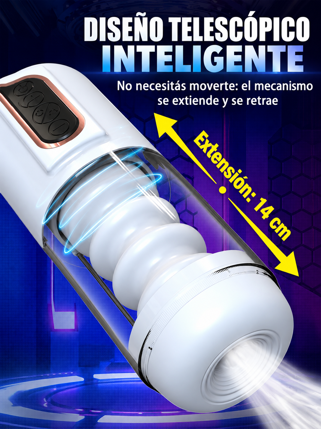 Masturbador Automático Randy con Succión y Movimiento Telescópico