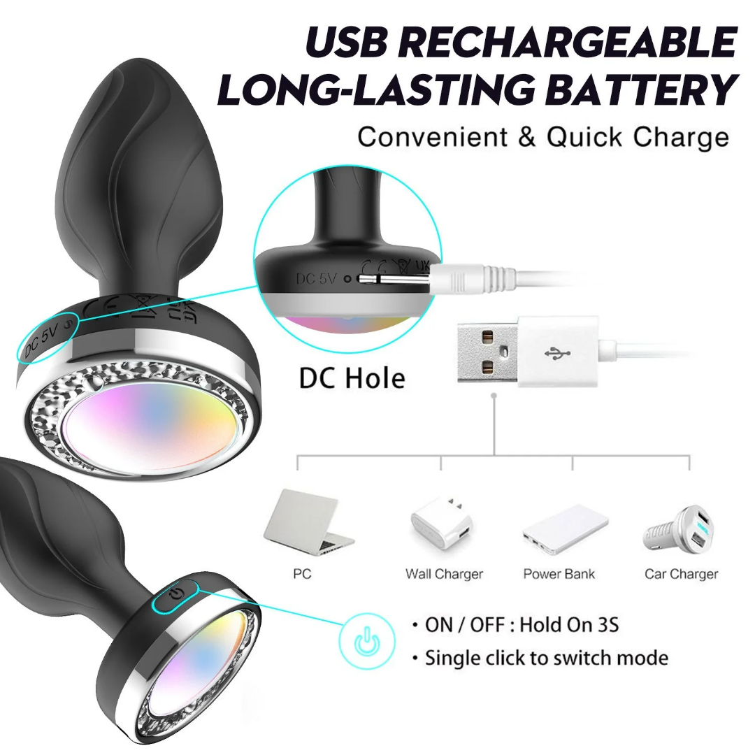 Plug Anal Inteligente con Vibración, Luz LED y Control por App